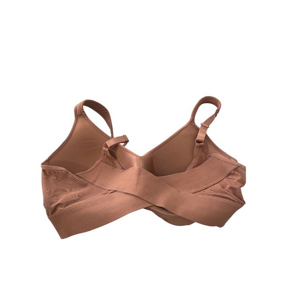 Rhonda Shear Wrap Back Molded Cup Bra Size Large Brown Full Coverage Intimate - Picture 3 of 10